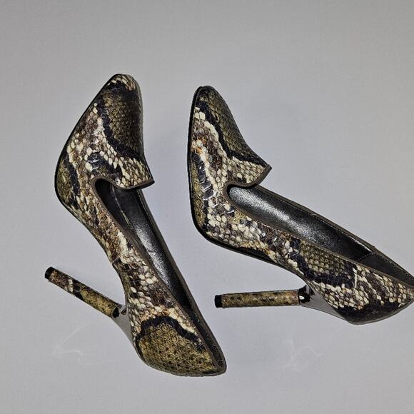 Worthington Snakeskin Pumps Womens 6 Python Stiletto Heel Career Glam Sexy Boss - Picture 6 of 9
